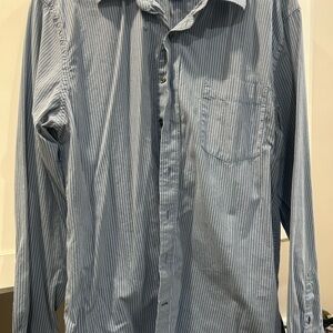 GAP Men's Casual Shirt with Blue and White Stripes